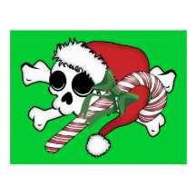 Cute Santa Skull Postcards