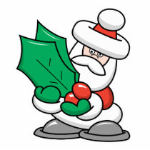 Cute Santa with Holly Leaves photo sculptures by doonidesigns Cute Santa with Holly Leaves photo sculptures