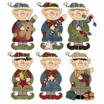 cute santas elves photo sculptures