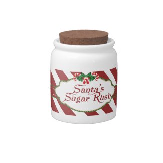 Cute Santa's Sugar Rush Christmas Candy jar