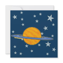 Cute Saturn & Stars Invitations