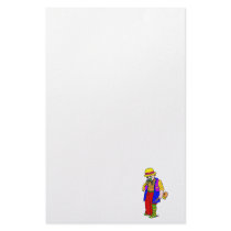 Cute sax playing kid clown stationery paper