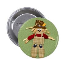 Cute Scarecrow Button