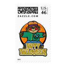 Cute Scarecrow Halloween Stamps