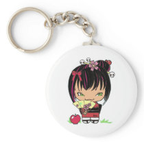 Cute Scary Miao - gothic kokeshi doll Keychain