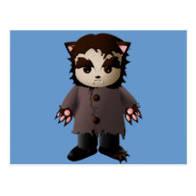 Cute Scary Werewolf Post Cards