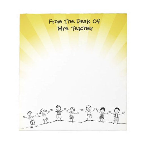 Cute School Kids Teacher Notepad Zazzle