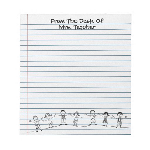 Cute School Kids Teacher Notepad Zazzle
