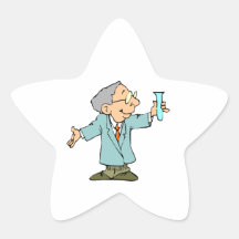 Cute Scientist in Lab Coat Star Sticker