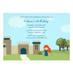 Cute scottish princess girls birthday party invite invitations