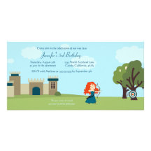 Cute scottish princess girls birthday party invite custom photo card