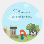 Cute scottish princess girls birthday party stickers