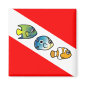 Cute Scubadorable Dive Flag Square Magnet