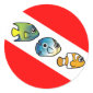 Cute Scubadorable Dive Flag Round Sticker