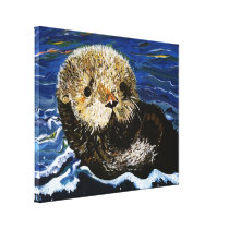 Cute Sea Otter Gallery Wrap Canvas