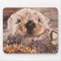 Cute Sea Otter Computer Mousepad Gift by michelleys Cute Sea Otter Computer Mousepad Gift
