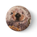 Cute Sea Otter Environmentalist Button Save Otters by michelleys Cute Sea Otter Environmentalist Button Save Otters