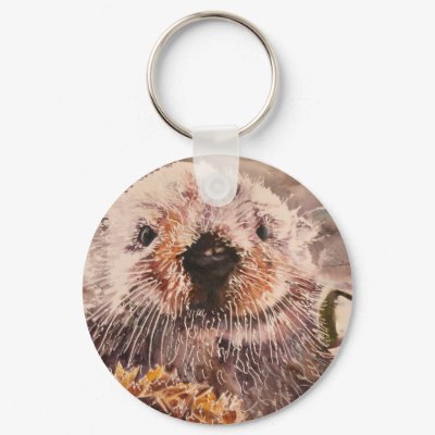 Cute Sea Otter Keychain Gift by michelleys