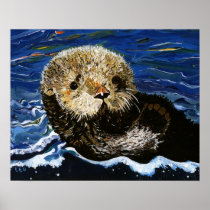 Cute Sea Otter Posters