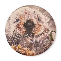 Cute Sea Otter Refrigerator Magnet Gift by michelleys Cute Sea Otter Refrigerator Magnet Gift