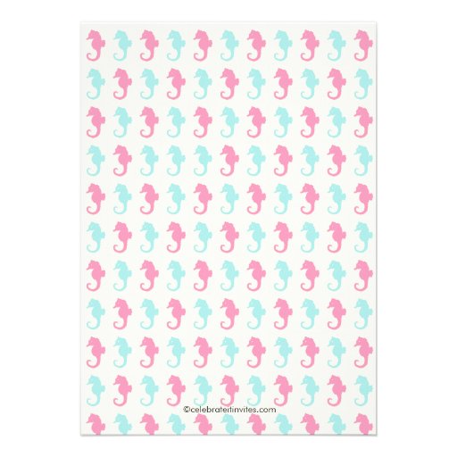 Cute Seahorse Girl Boy Multiple Baby Shower Invites