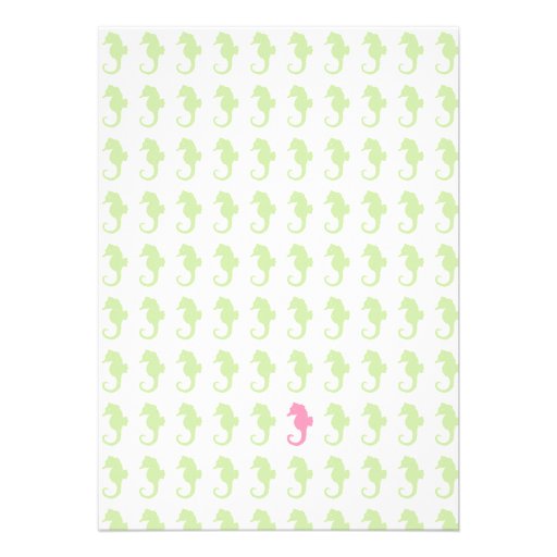 Cute Seahorse Twin Girl Multiple Baby Shower Personalized Invite