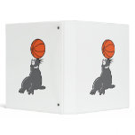 cute seal with basketball on nose 3 ring binders