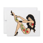 Cute Sexy Girl With Tattoos Custom Invitations