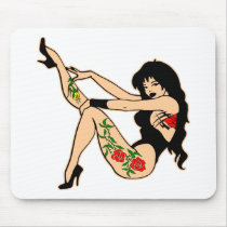 Cute Sexy Girl With Tattoos Mouse Pad