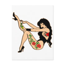 Cute Sexy Girl With Tattoos Post Card