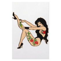 Cute Sexy Girl With Tattoos stationery