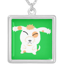 Cute shaggy dog personalized necklace