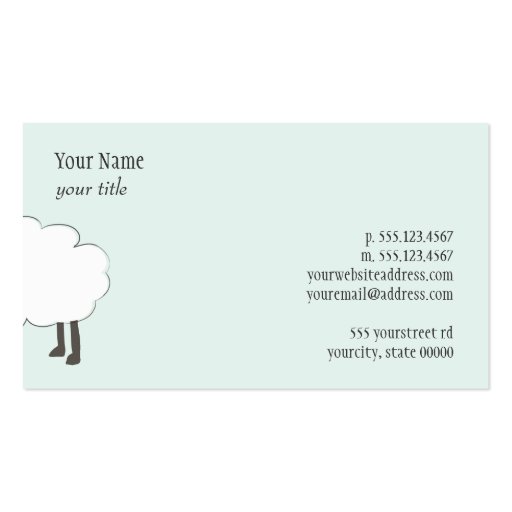 Cute Sheep Business Card (back side)