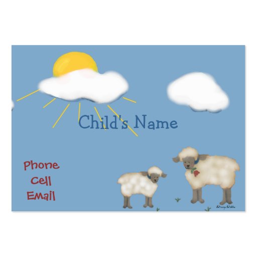 Cute Sheep Children's Calling Card Business Cards (front side)