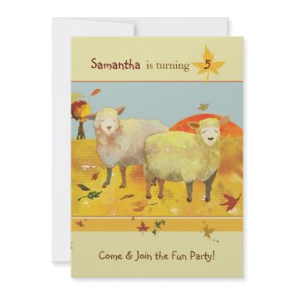 Cute Sheep: Cute Kids' Birthday Party Invitation invitation