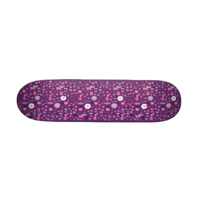 Purple skateboard for girls with cute dogs, cats, sheep etc.