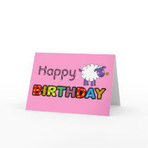 Cute sheep happy birthday cards
