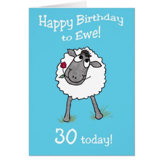 Cute Sheep Happy Birthday to Ewe Age-Specific Card