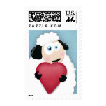Cute Sheep Holding Love Heart Valentine - Medium postage
