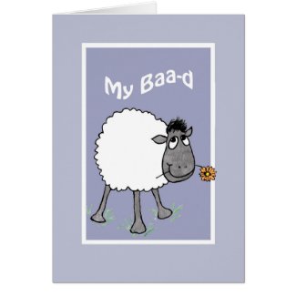 Cute Sheep, My Baa-d, Sorry, Apology Card