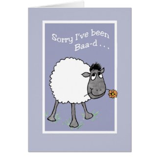Cute Sheep, Sorry I've been Baa-d, Apology Card
