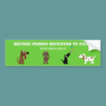 Cute Shelter Dogs Need Your Help Spanish Charity bumper stickers