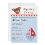Cute Ships Ahoy Sailboat Boy Baby Shower Announcement