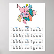 cute shopaholic shopping elephant print