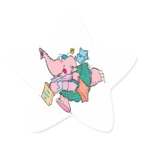 cute shopaholic shopping elephant sticker