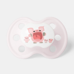 Cute Shouting Cartoon Pigs Pacifier BooginHead Pacifier
