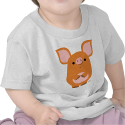 Cute Shy Cartoon Pig Baby T-Shirt