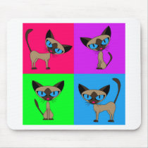 Cute Siamese Cats Mouse Pad