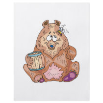 cute silly bear with honey custom flyer