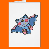 cute silly blue bat cards